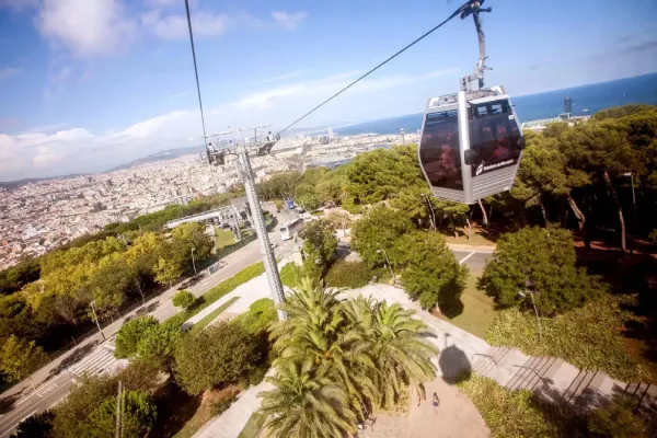 Ticket aller-retour pour le téléphérique de Montjuic à Barcelone en Espagne